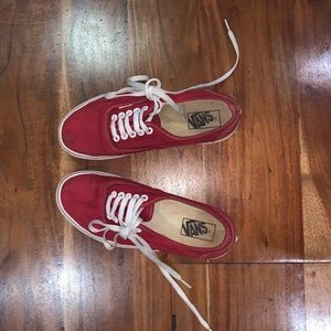 Red Vans Size 9